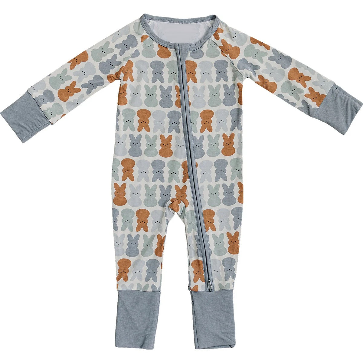 baby boy Easter bunny long sleeve zip romper preorder