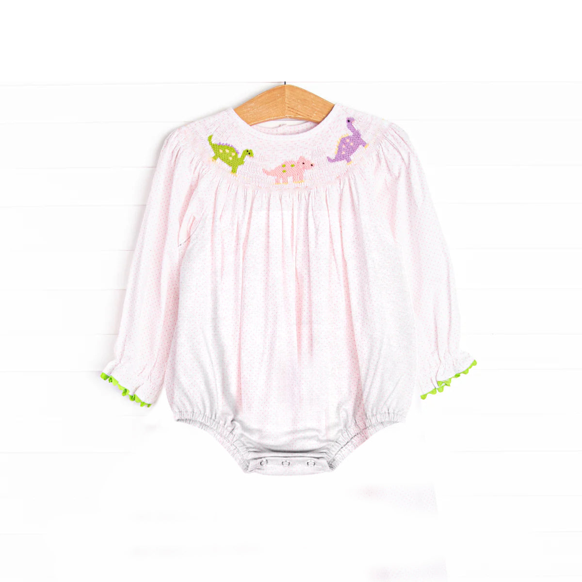Toddle girls dinosaur smocked romper preorder