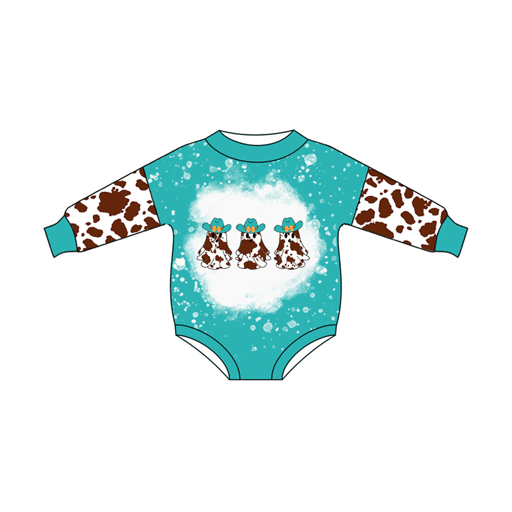 Halloween cow print ghost toddle baby romper preorder