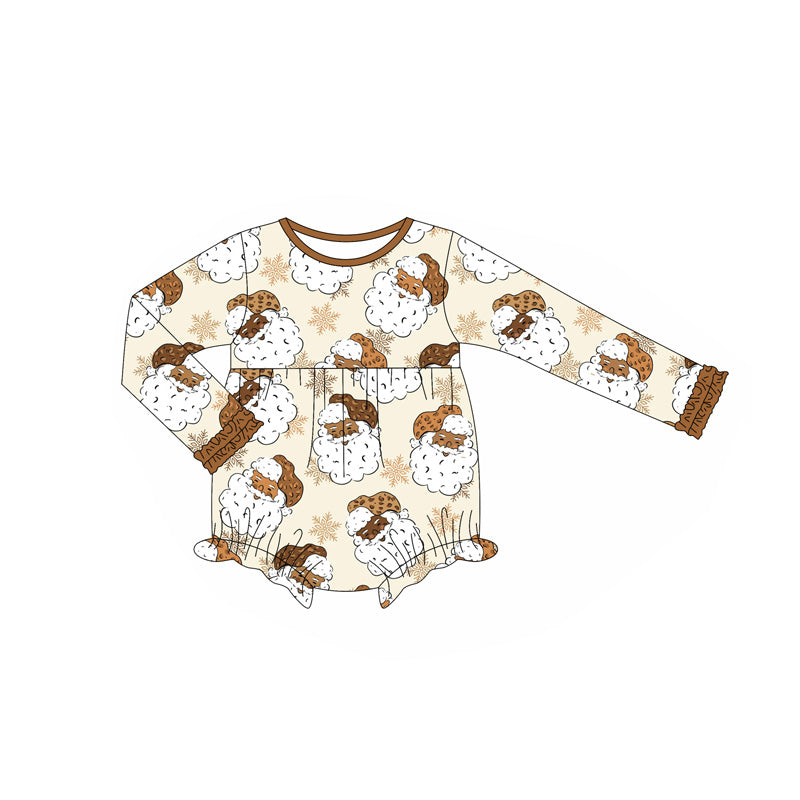 Christmas santa claus long sleeve girls romper preorder