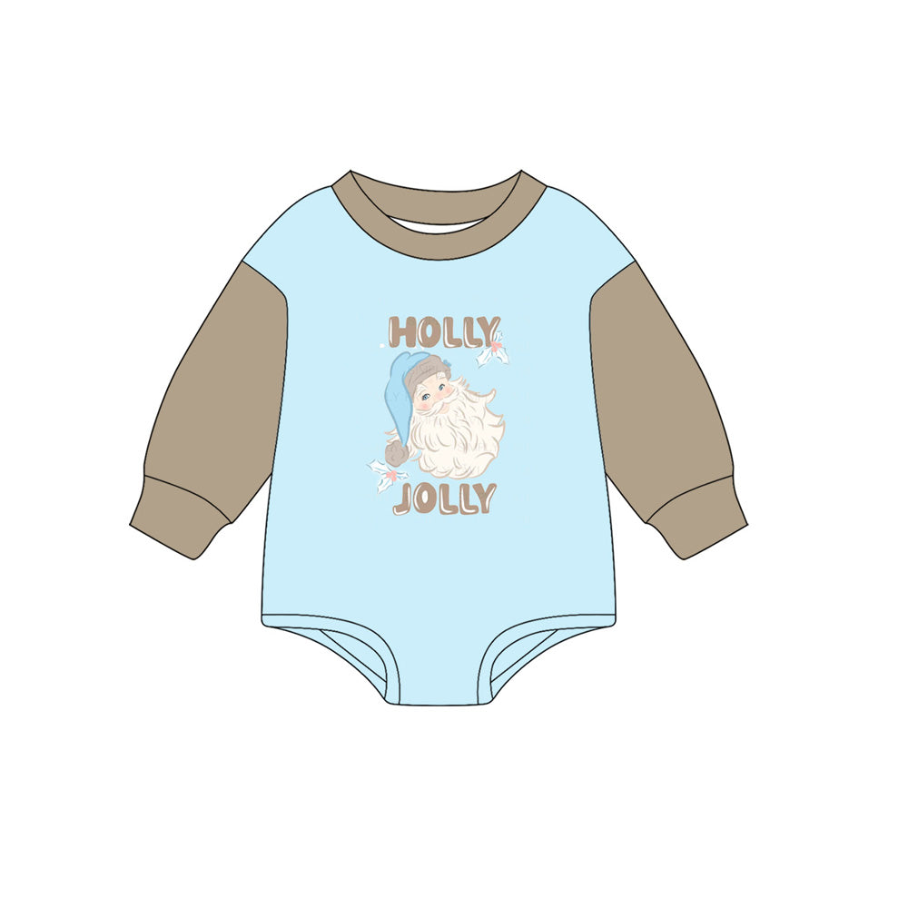 Toddle baby girl Christmas holly jolly long sleeve romper preorder