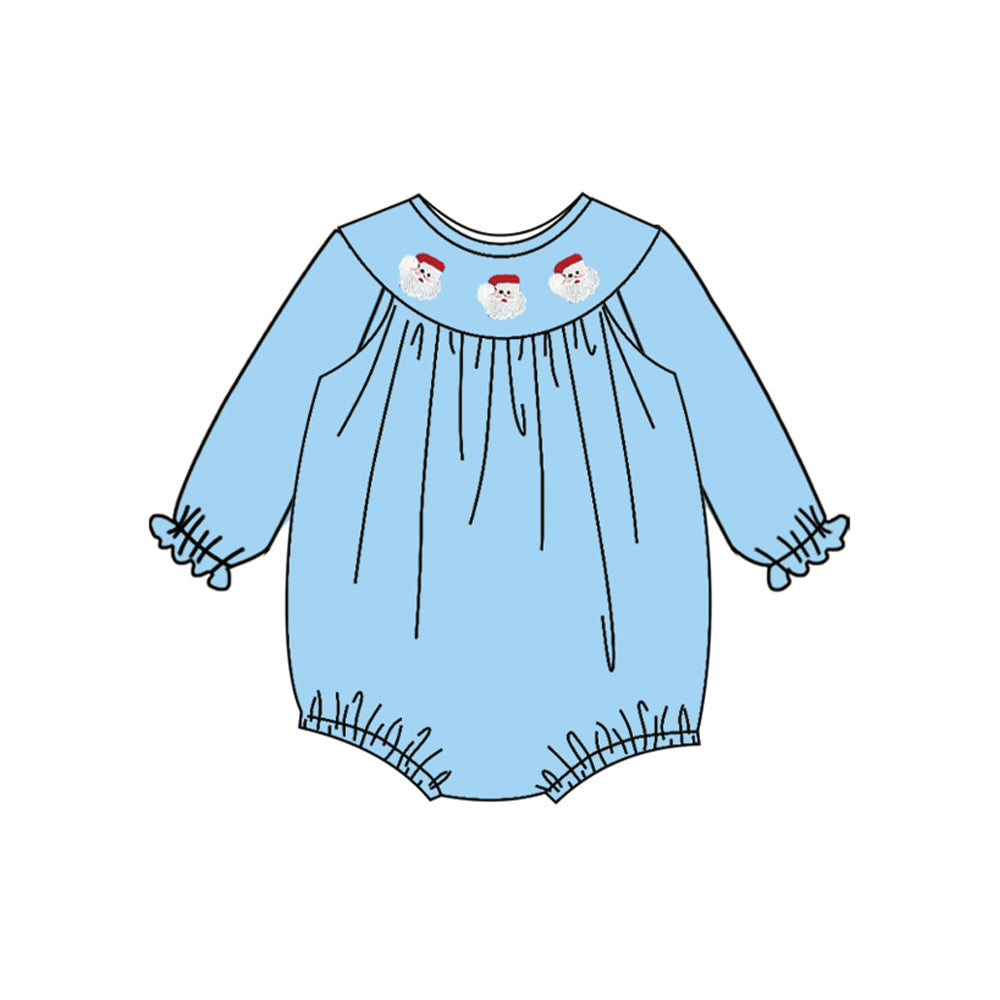 Toddle baby girl Christmas santa claus smocked romper preorder