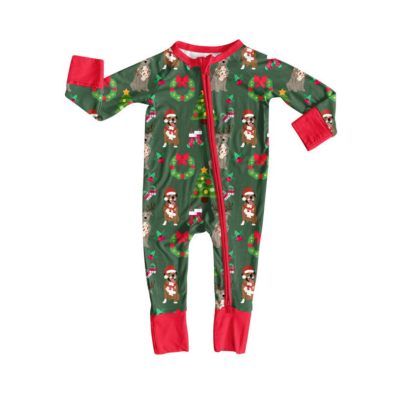 Christmas dog deer design kids long sleeve romper preorder