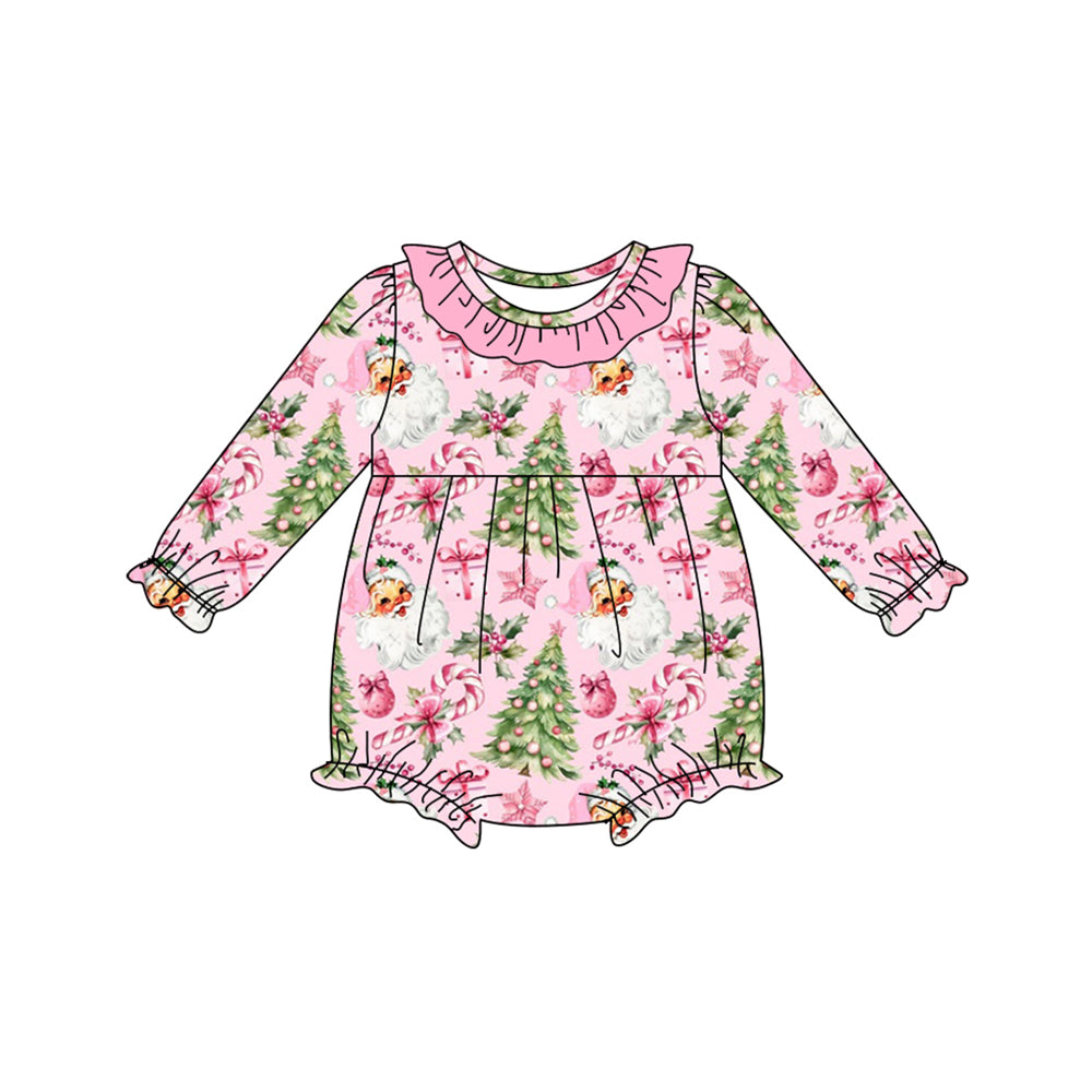 Christmas tree Santa Claus kids long sleeve romper preorder