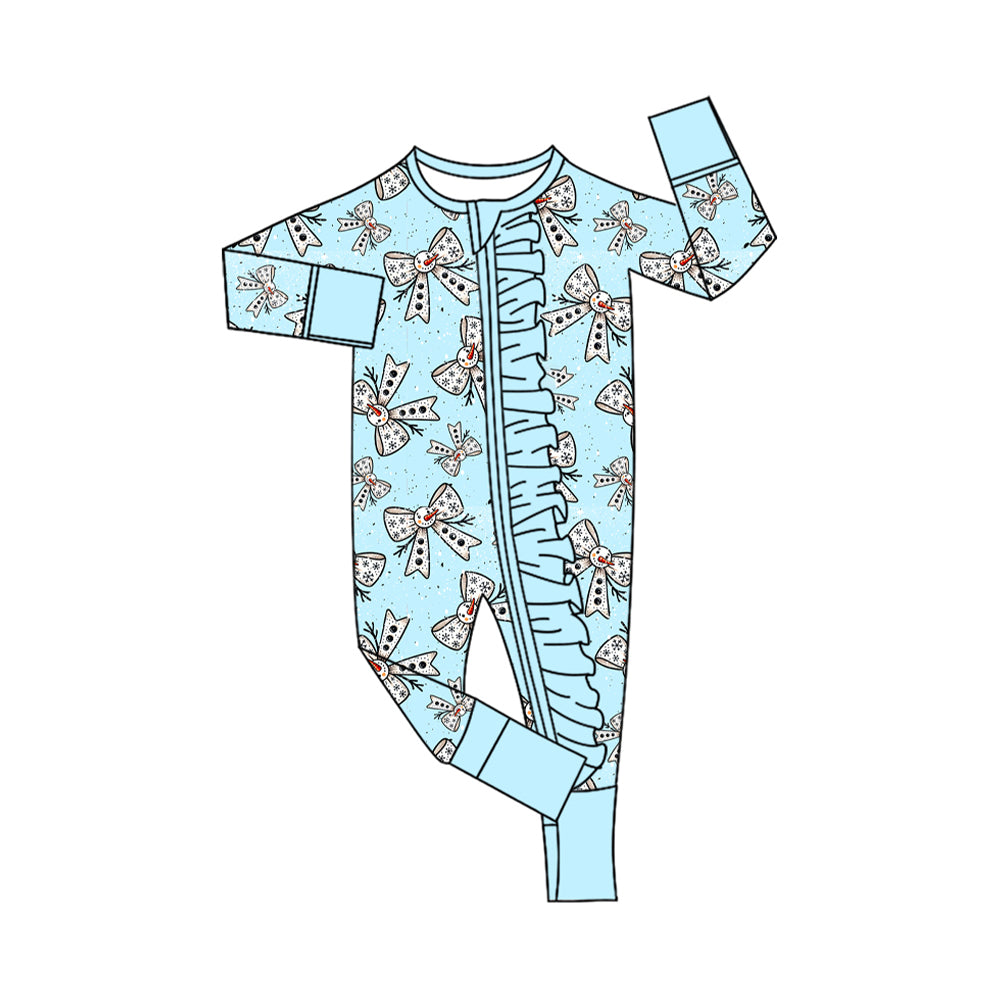 Toddle girl Christmas snowman design romper preorder