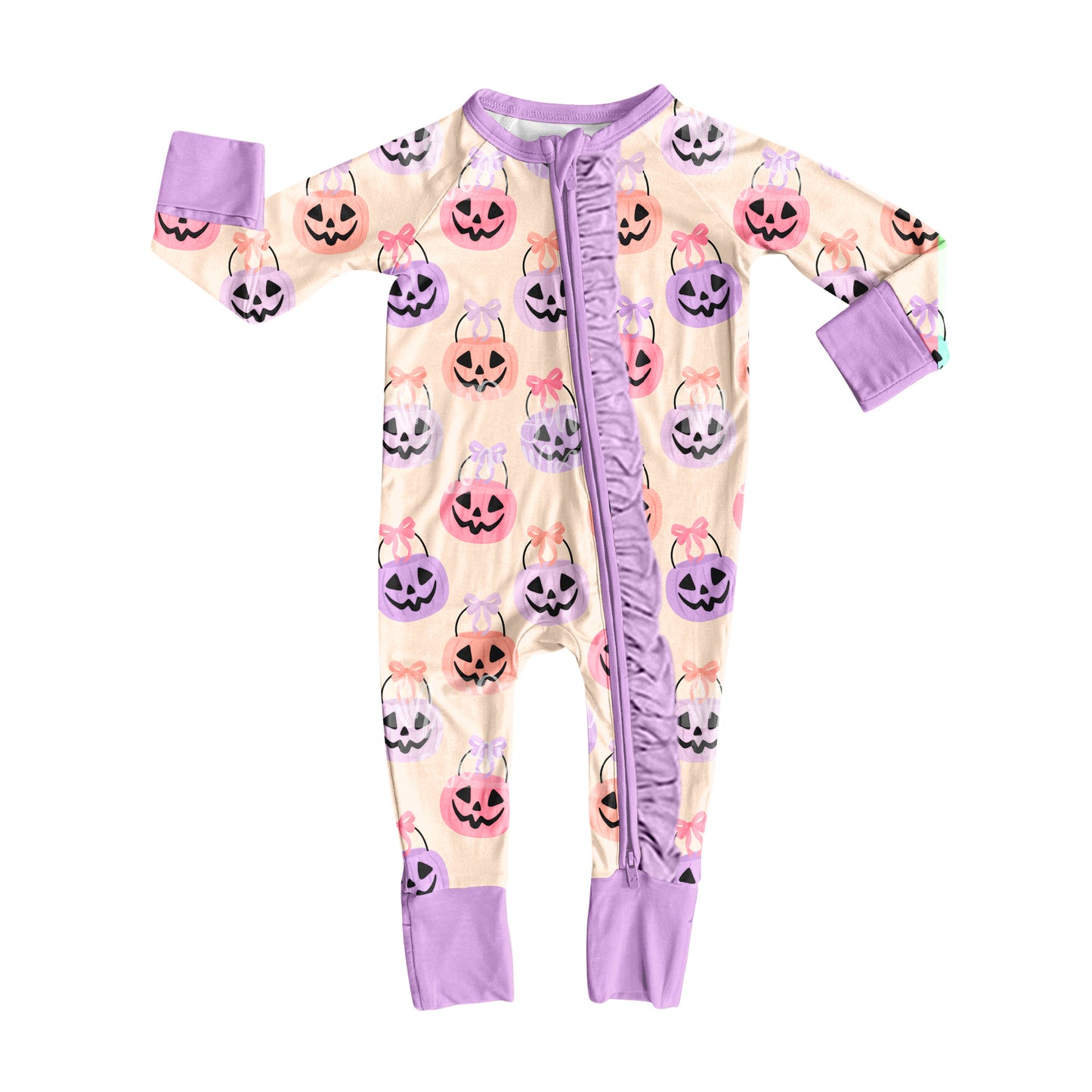 Toddle baby Halloween ghost pumpkin lavender romper preorder