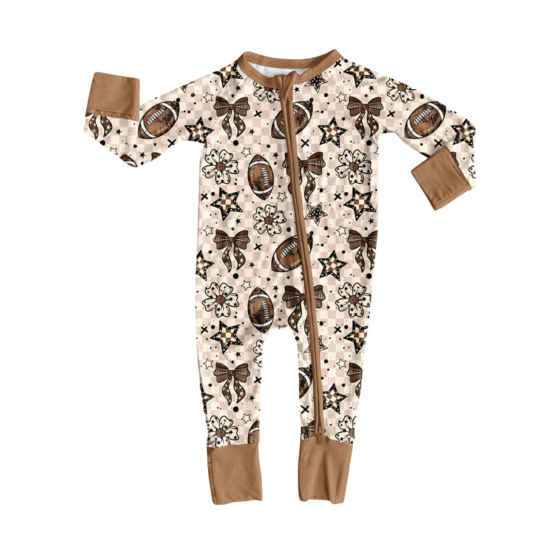 Toddle baby girls football design long sleeve romper preorder