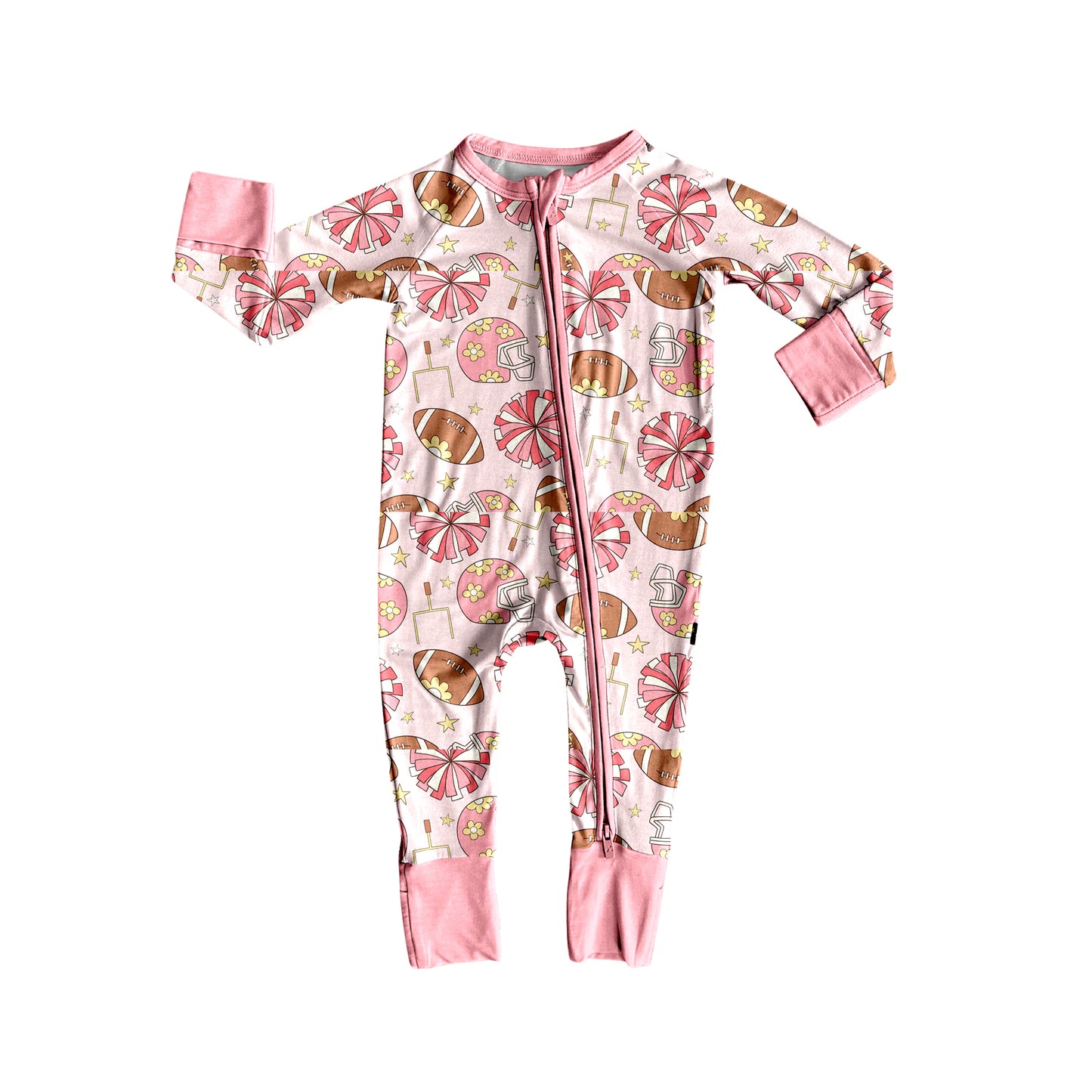 Cheer design toddle girls zip romper preorder