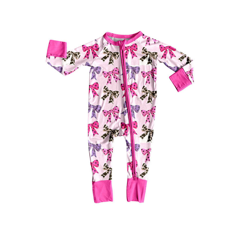 Colorful bow design toddle girl romper preorder