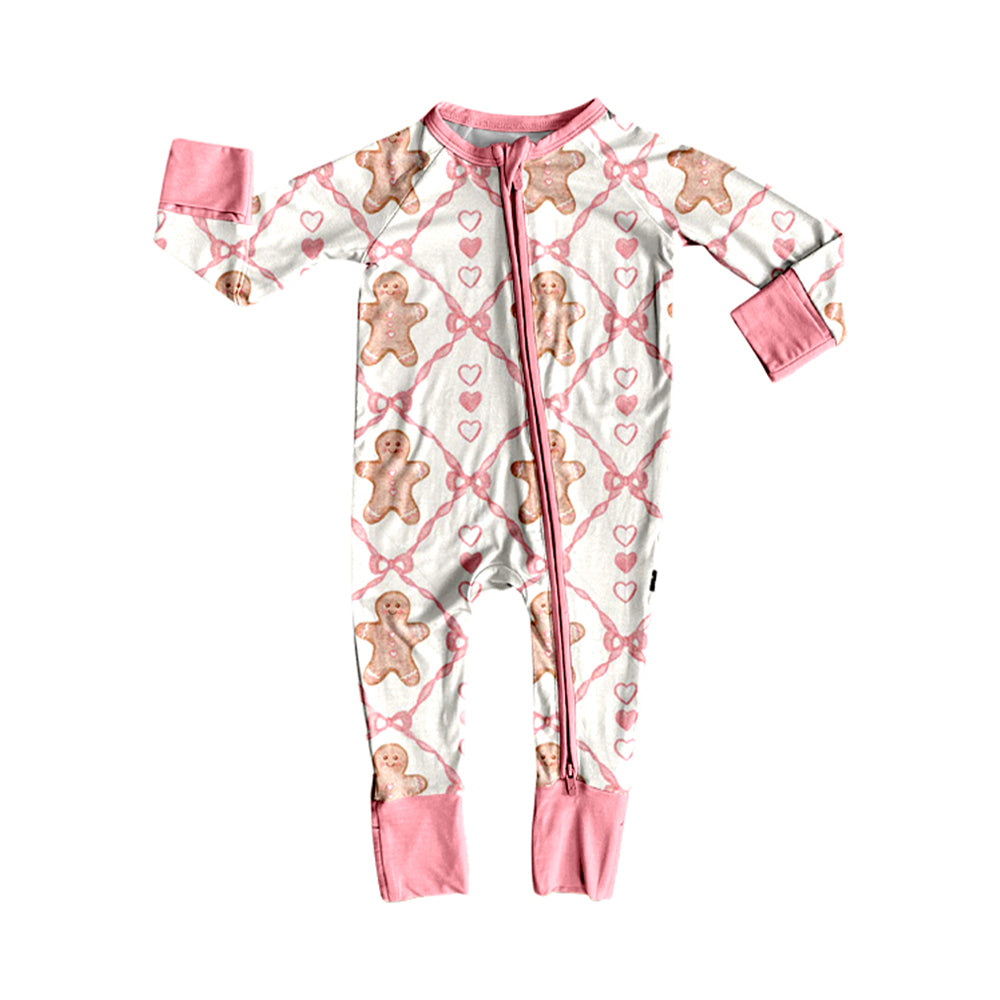 Christmas gingerbread design toddle zip romper preorder