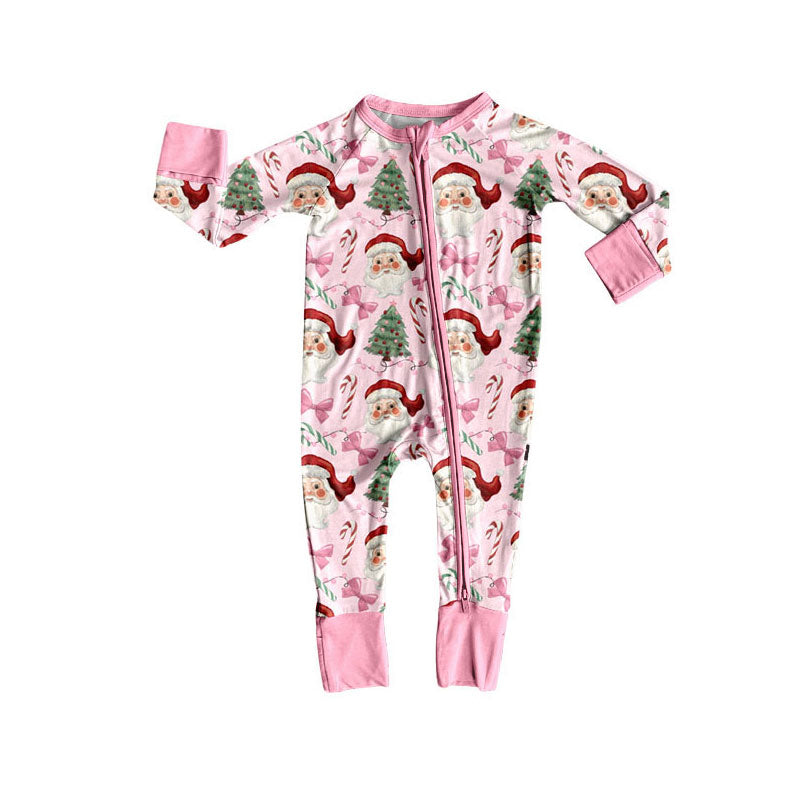 Christmas Santa Claus tree design toddle baby zip romper preorder