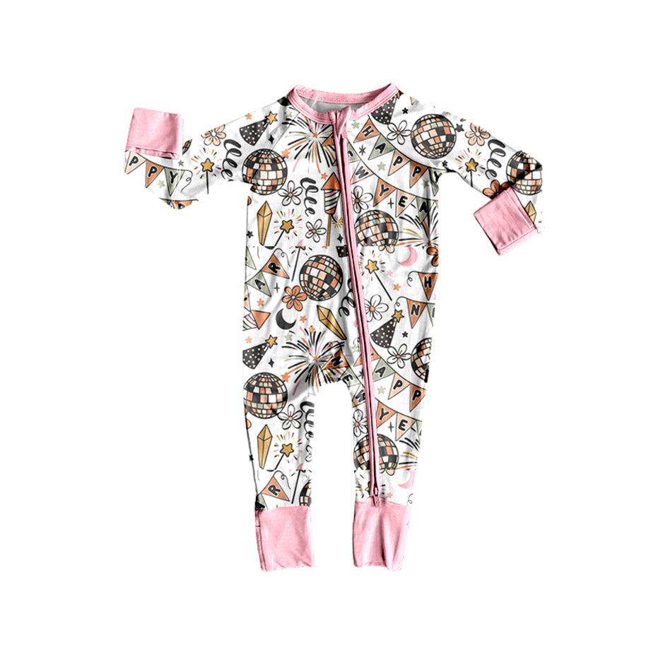 Happy New Year design toddle baby zip romper preorder