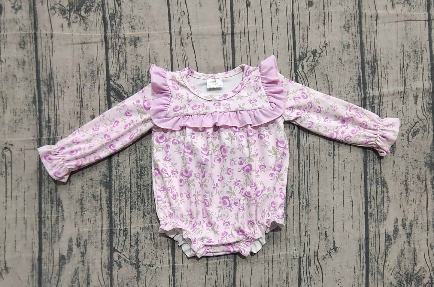 Purple floral toddle baby long sleeve romper preorder