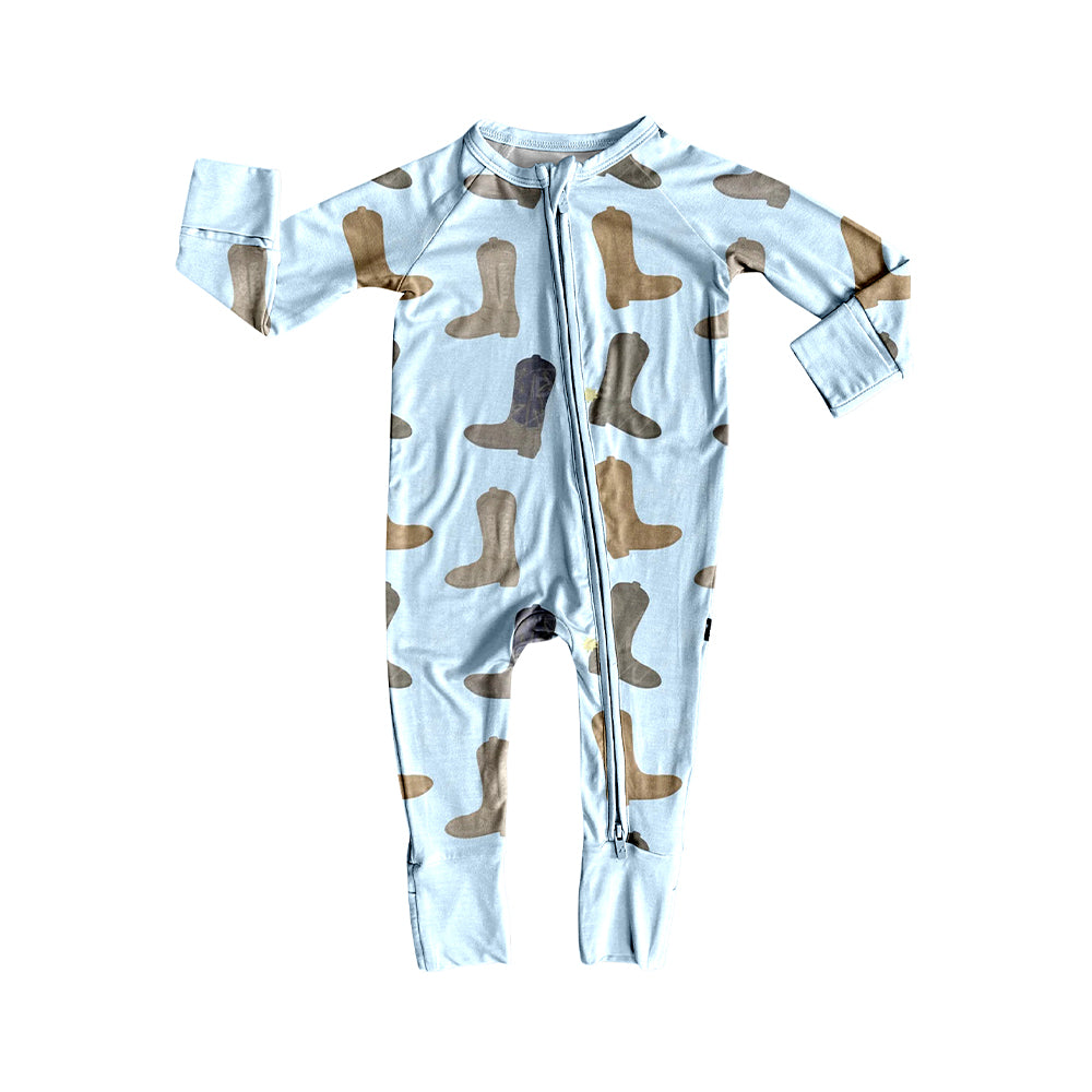 Western boots toddle boys long sleeve romper preorder