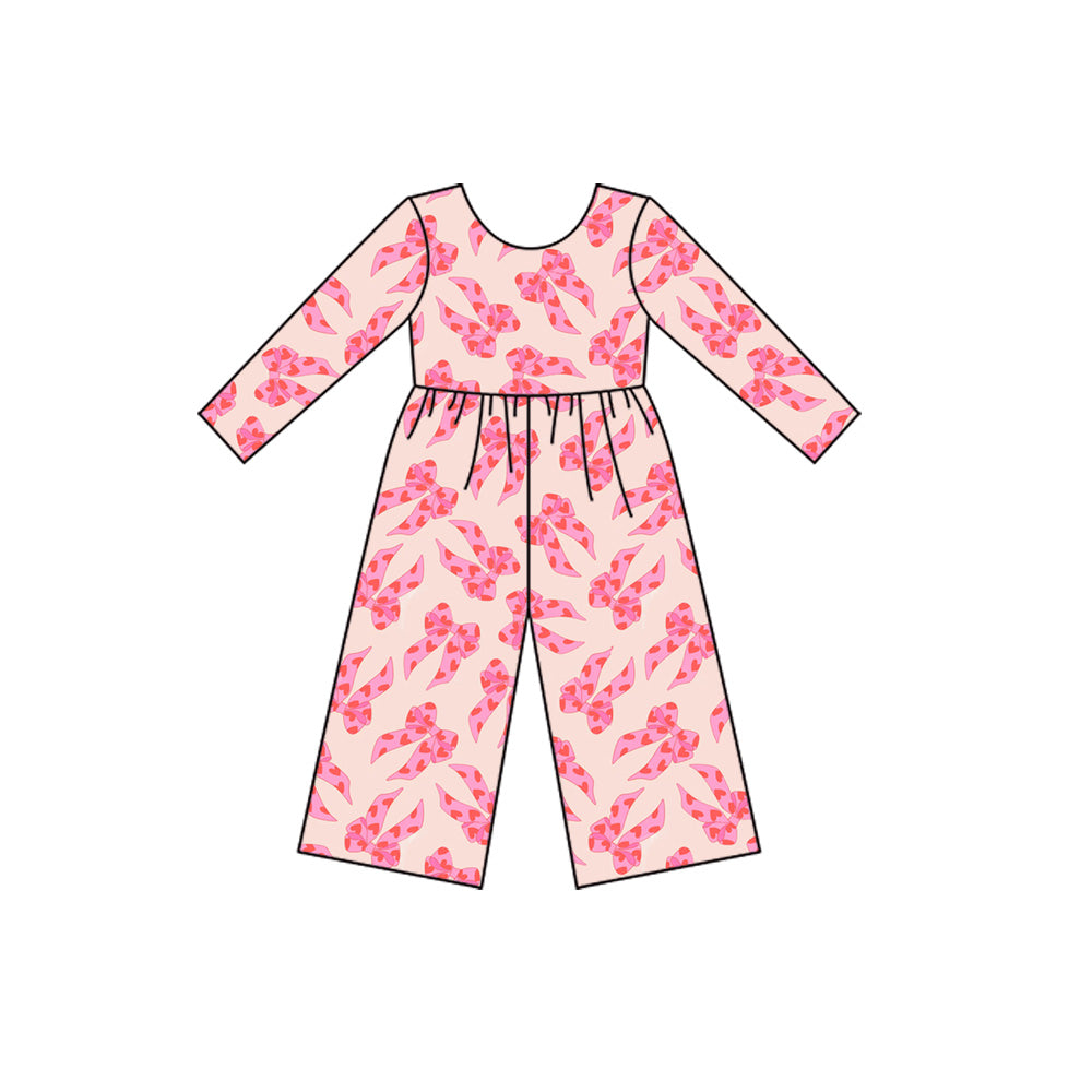 Toddle girls Valentines heart bow jumpsuit preorder