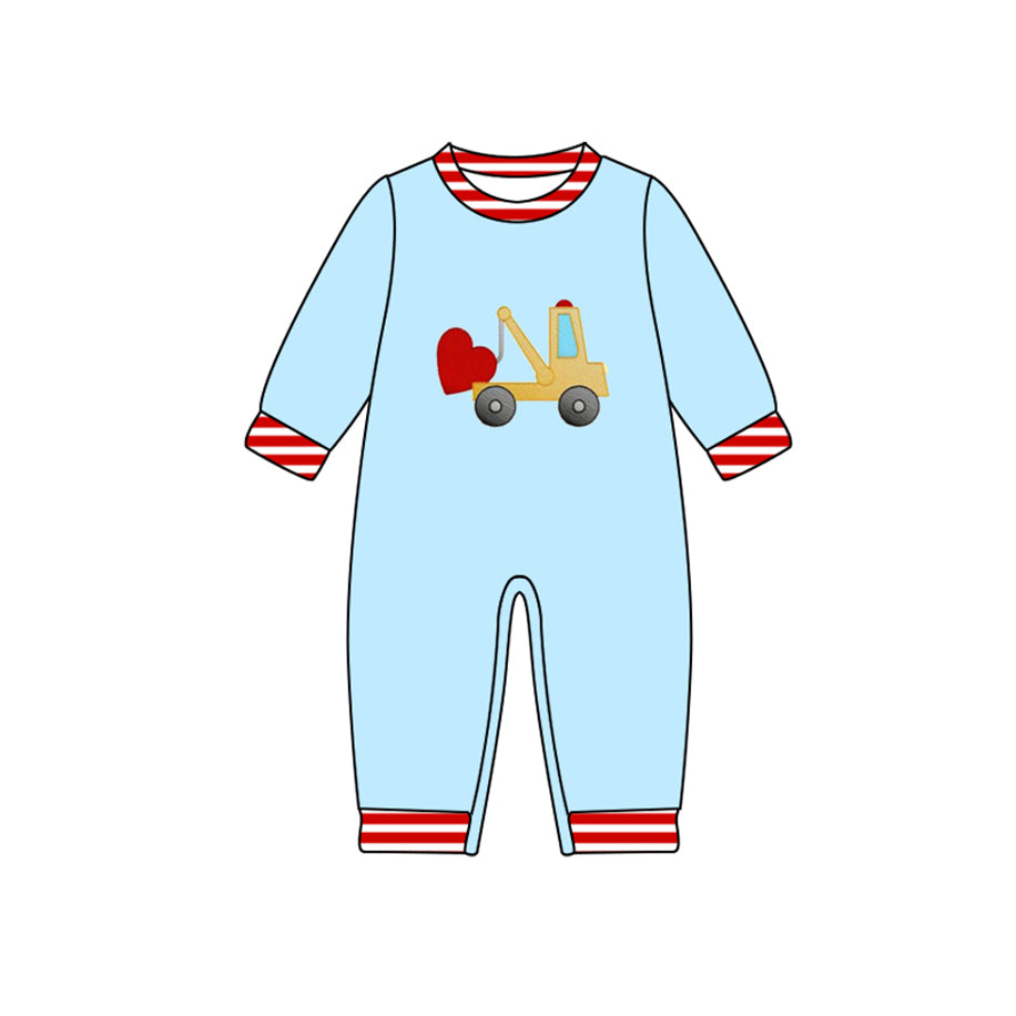 Valentines heart design toddle boys romper preorder