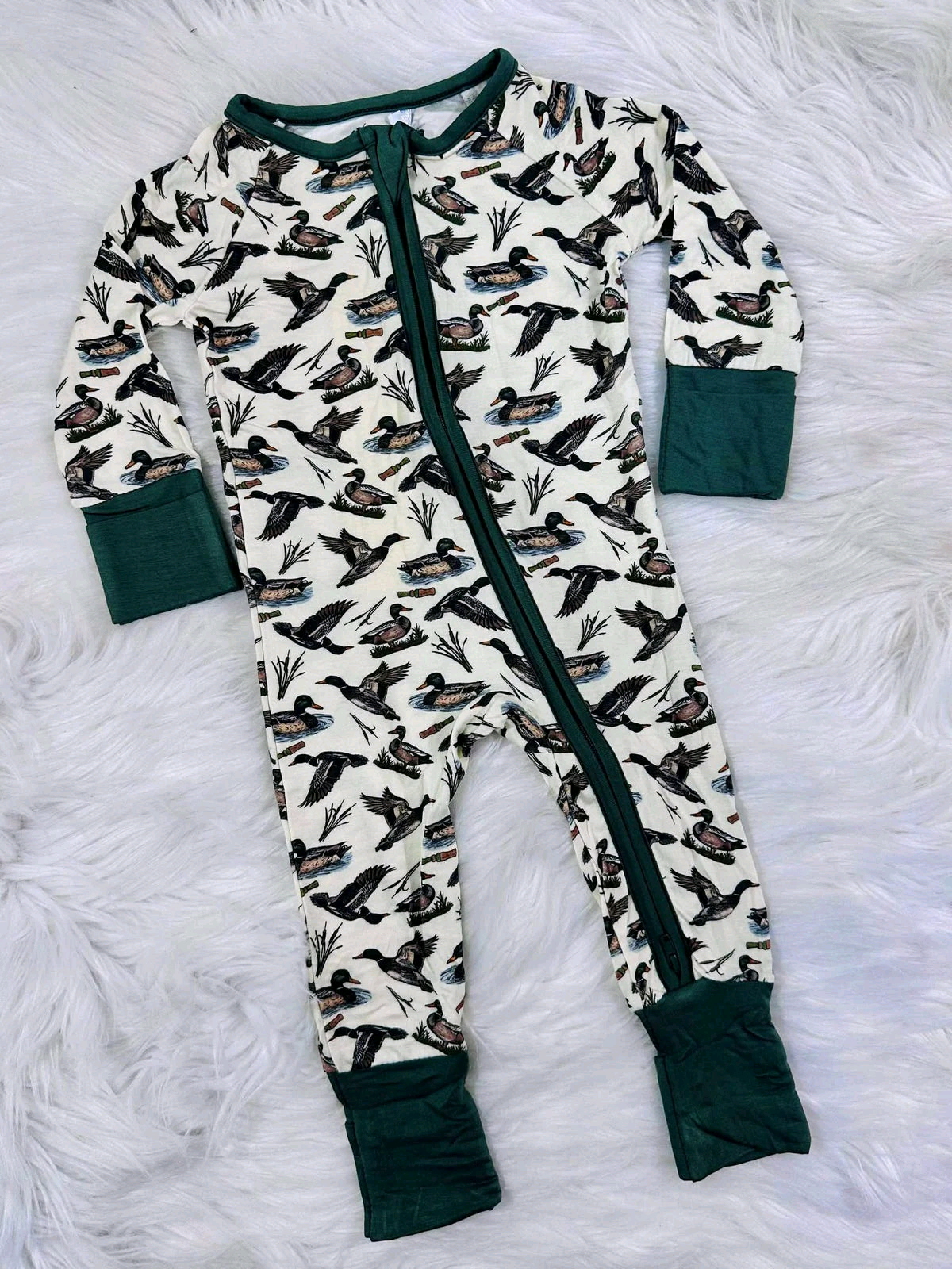 Mallard duck design toddle baby long sleeve romper preorder