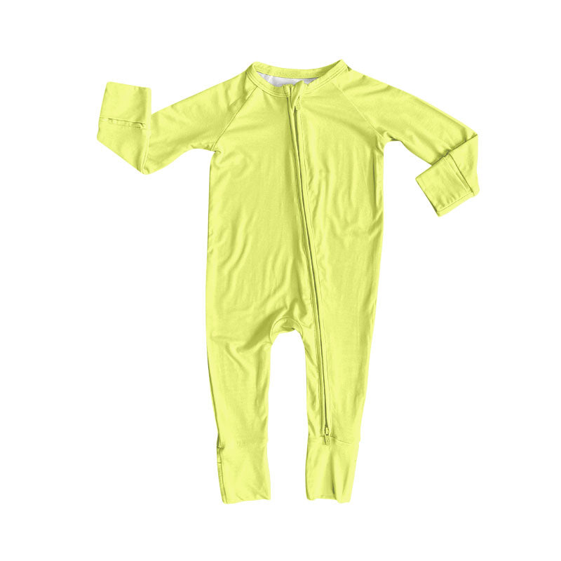 Toddle baby girls yellow color long sleeve cotton romper preorder