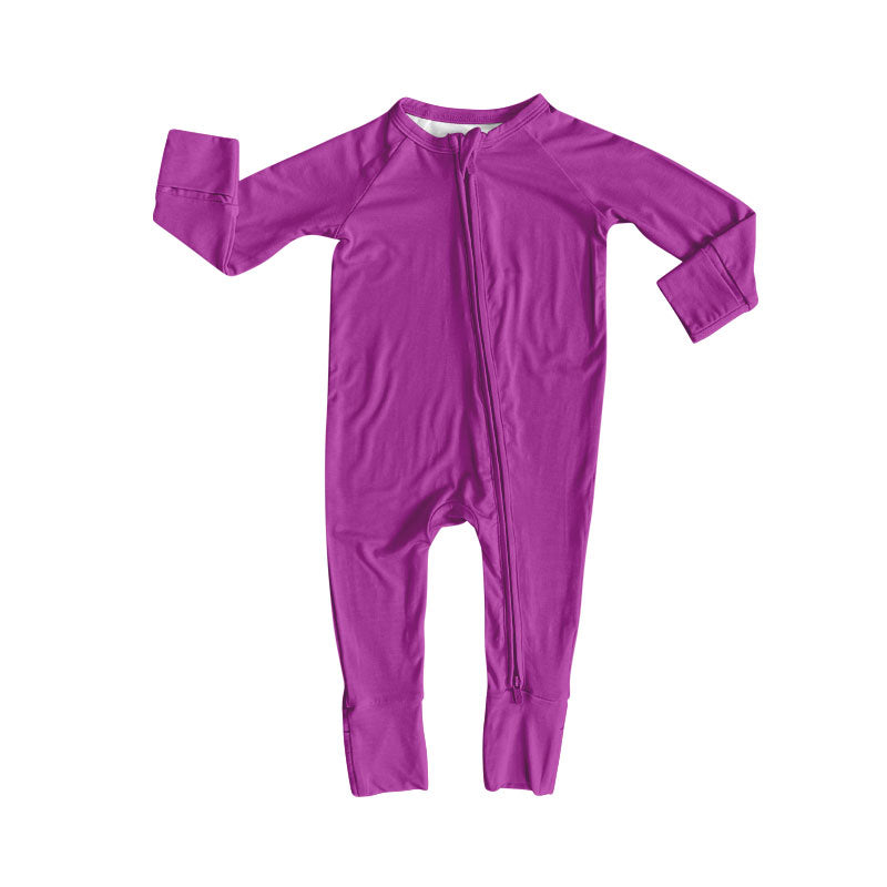 Toddle baby girls purple color long sleeve cotton romper preorder