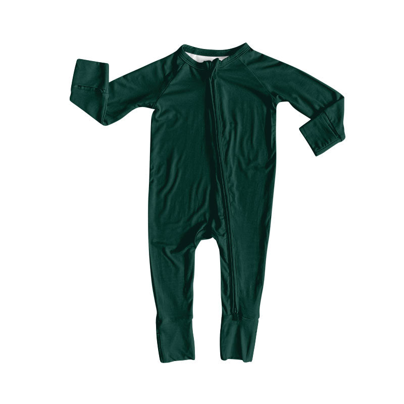 Toddle baby green color long sleeve cotton romper preorder