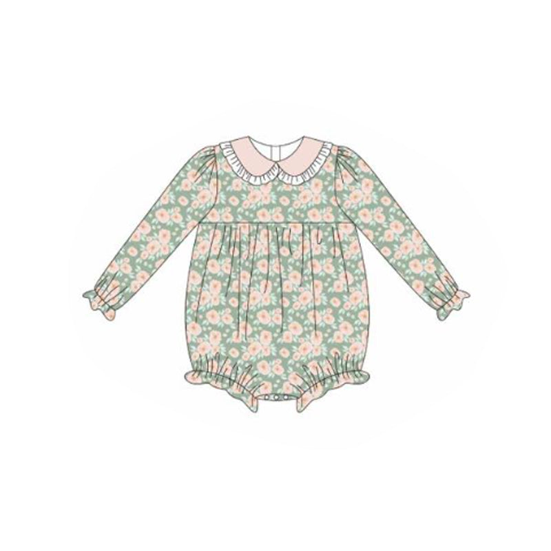 Hot sale baby girl pink floral design romper preorder