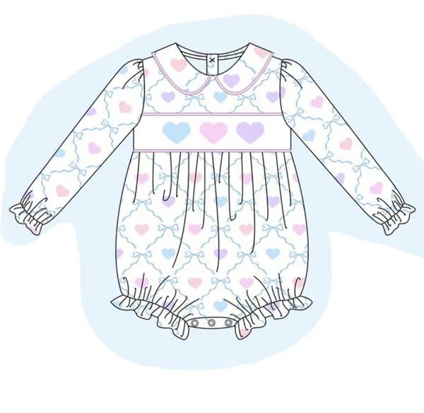 Hot sale baby girl Valentines heart design romper preorder