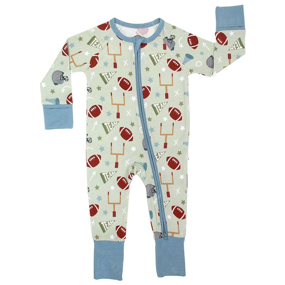 baby boy football long sleeve romper preorder