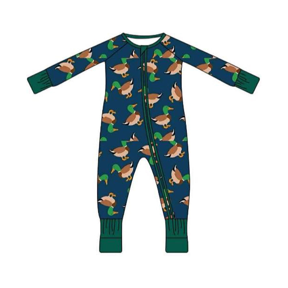 Mallard duck infant baby long sleeve romper preorder