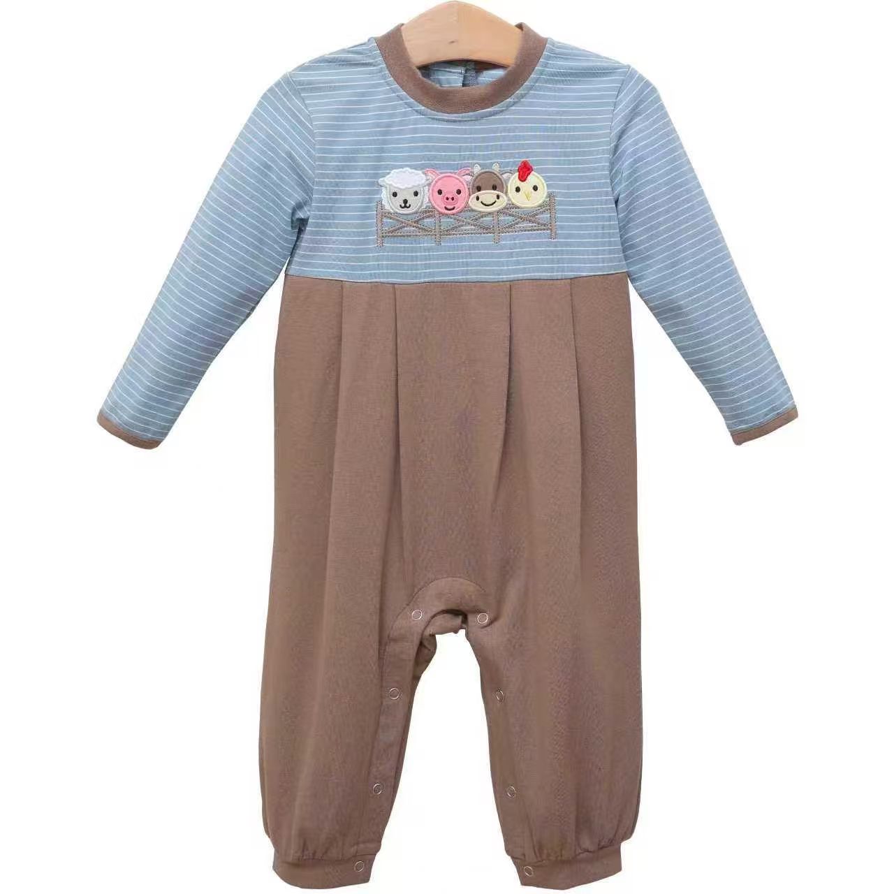 Toddle baby boy farm animal romper preorder