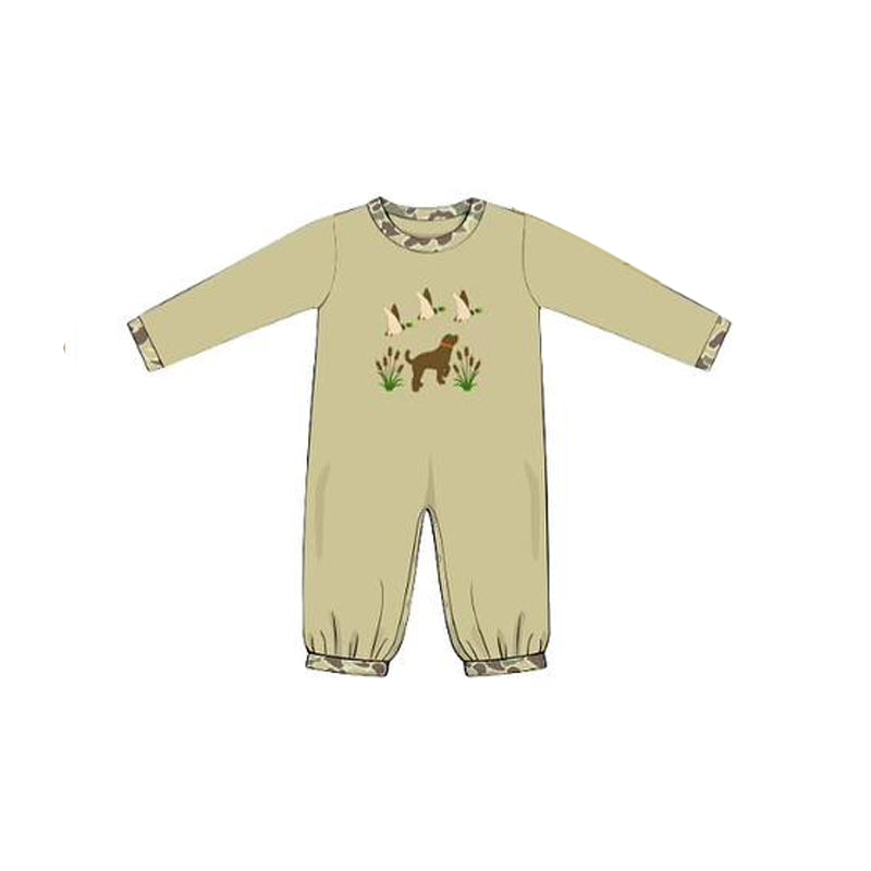 Toddle baby duck dog hunting design long sleeve romper preorder