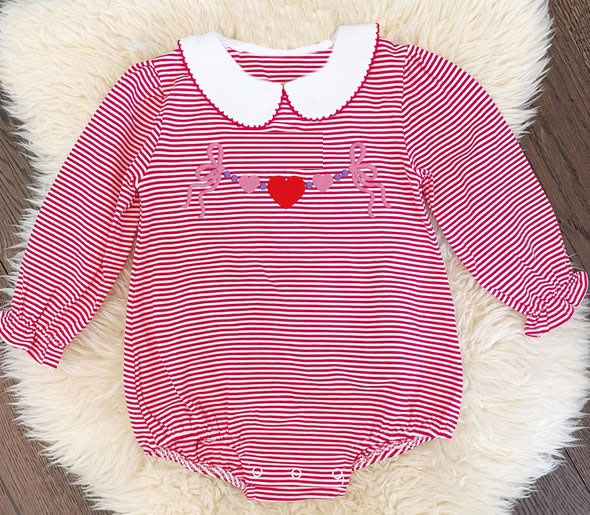 Toddle baby valentines heart design romper preorder
