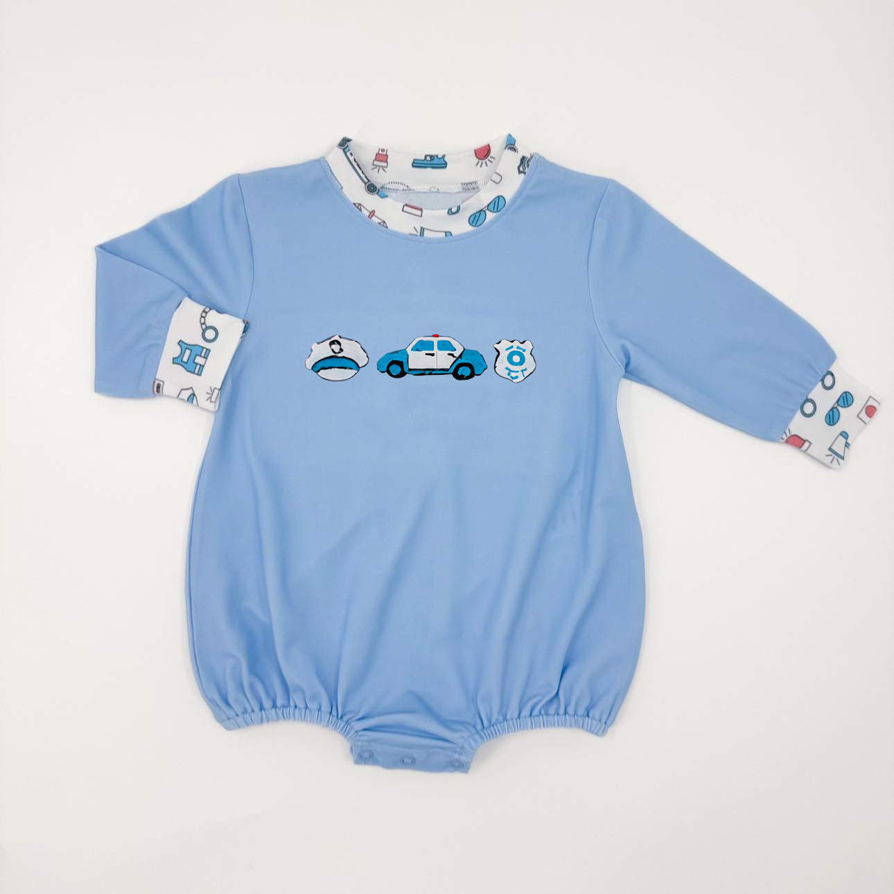 Toddle baby police print long sleeve romper preorder