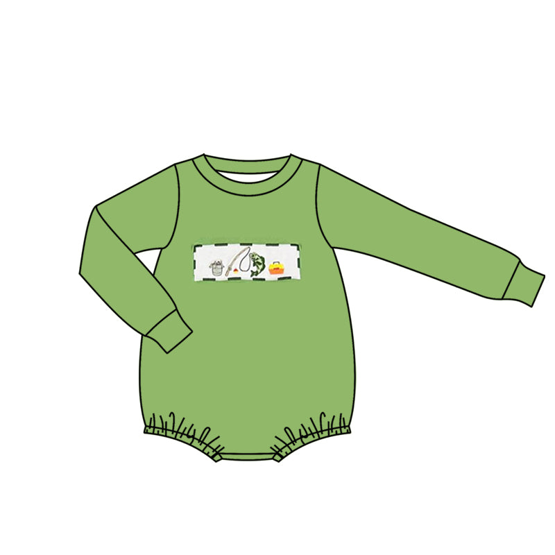 Toddle baby boy long sleeve fishing romper preorder