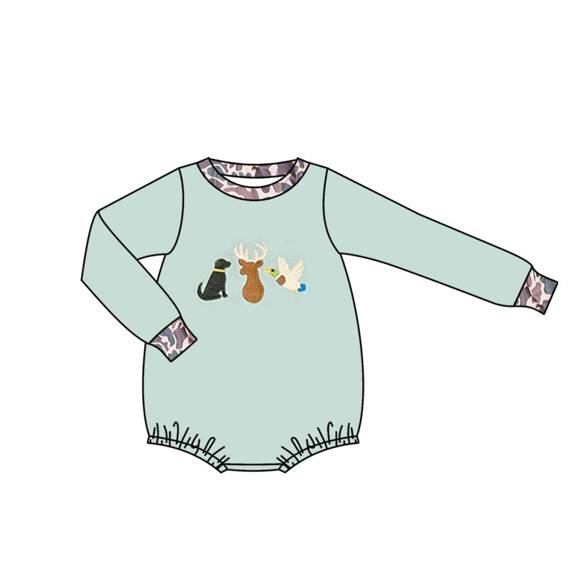 Toddle baby boy long sleeve deer duck dog romper preorder