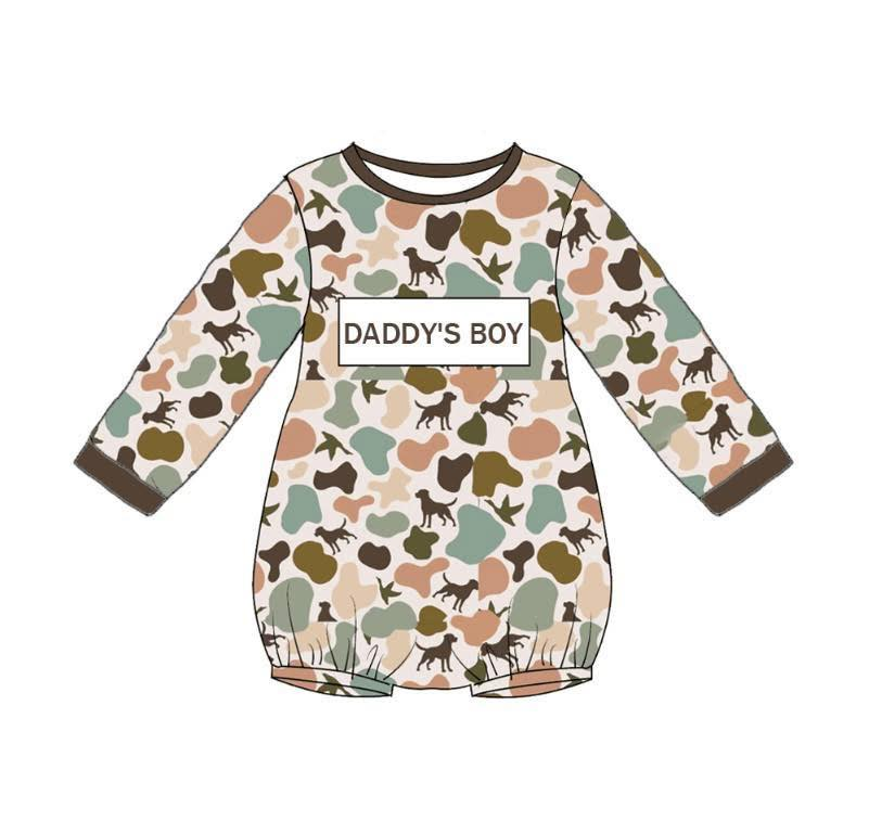 Daddys boy toddle baby boy long sleeve romper preorder