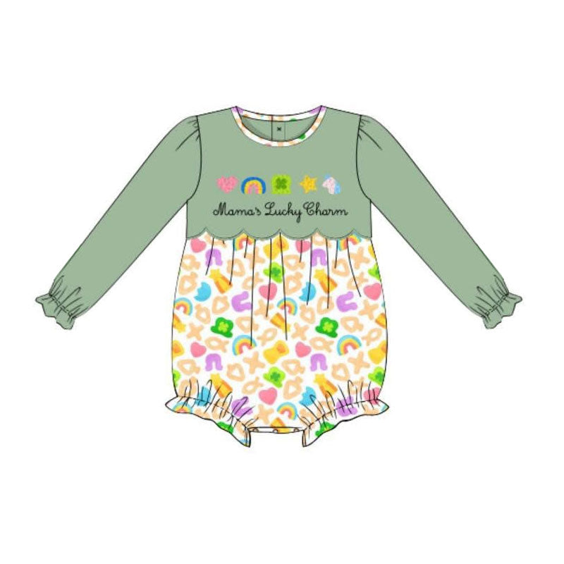Saint Patrick's Day toddle baby girl long sleeve romper preorder