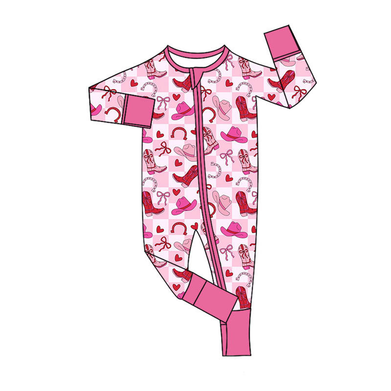 Western cowgirl toddle baby long sleeve romper preorder