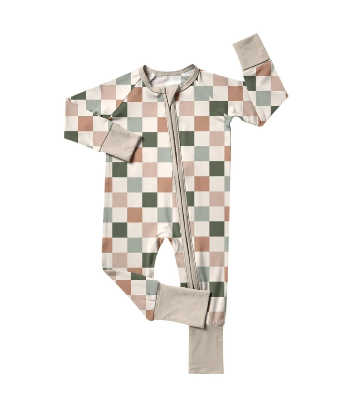 Plaid design toddle baby long sleeve romper preorder