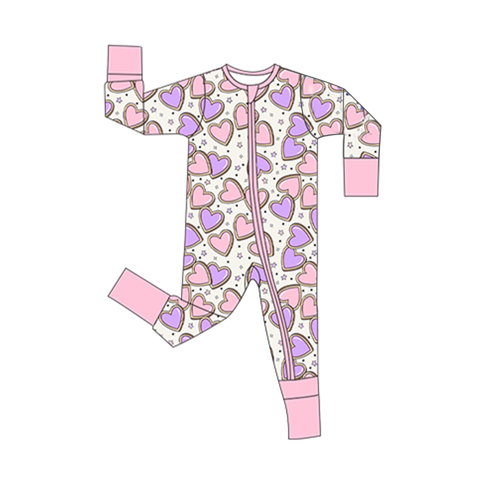 Toddle baby valentines heart long sleeve romper preorder