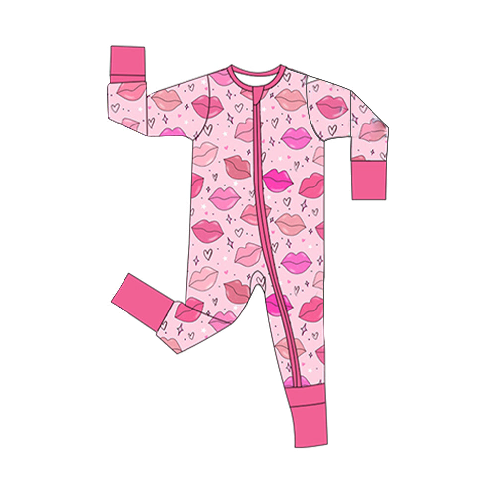 Toddle baby valentines heart long sleeve romper preorder