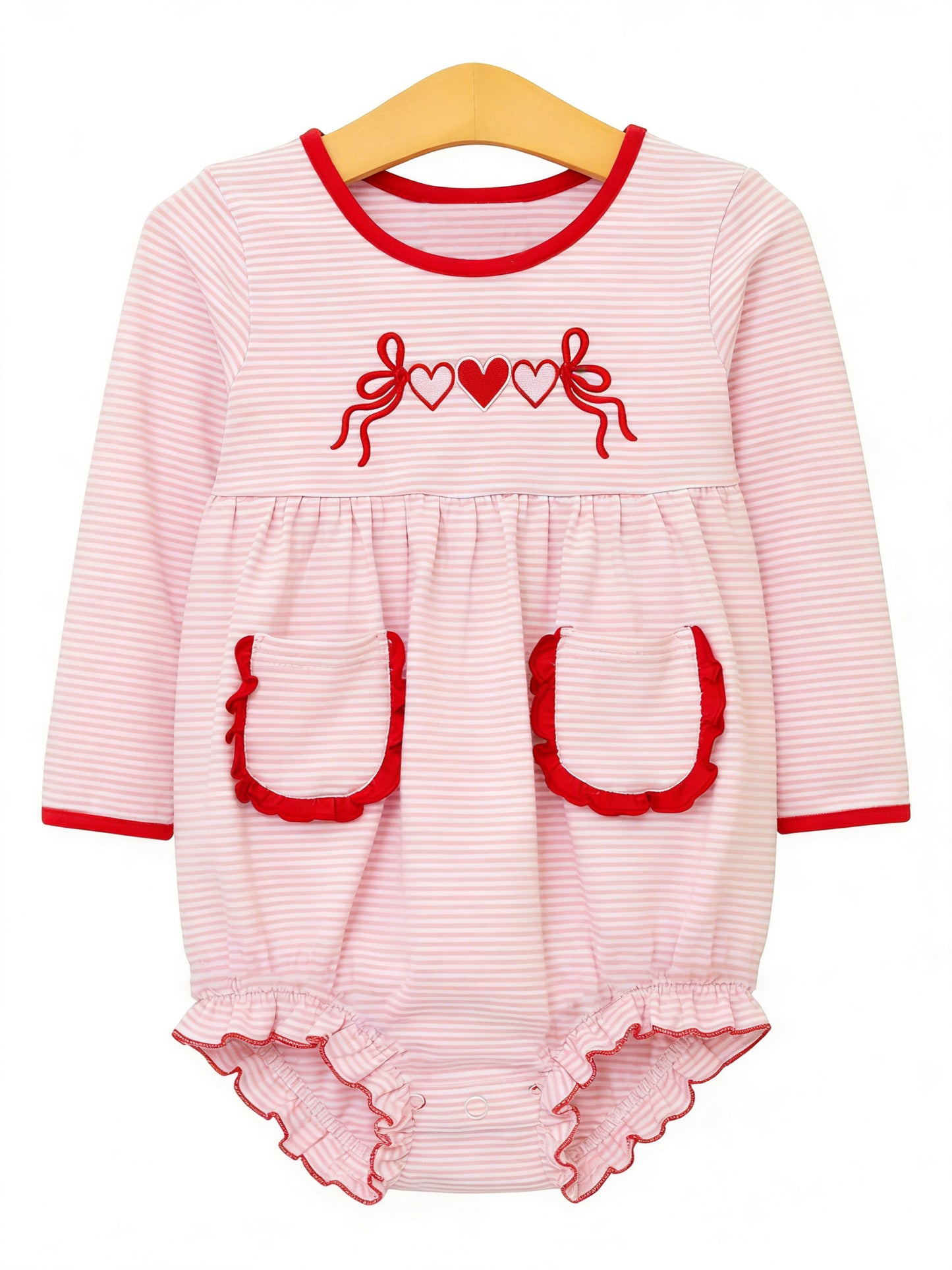 Valentines heart toddle baby girl romper preorder