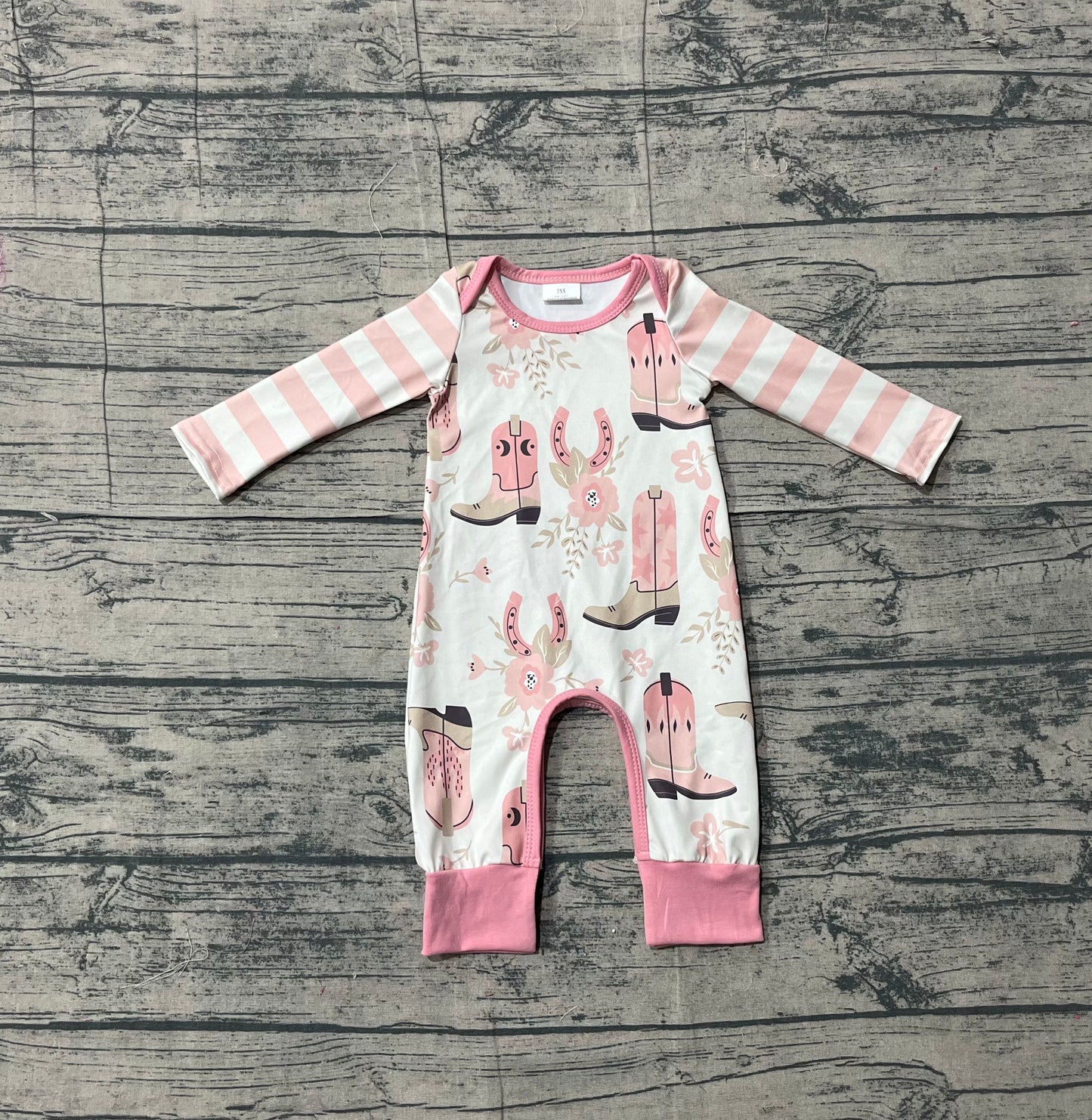 Western boots design toddle baby romper preorder