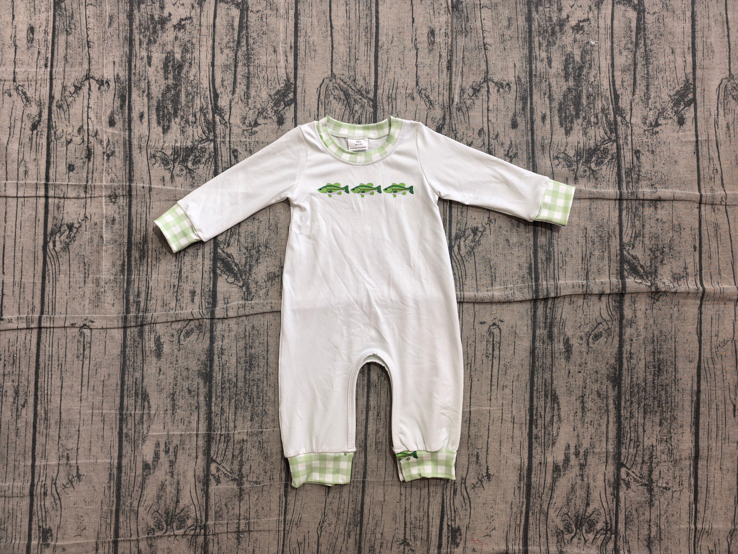 Toddle baby boy fishing long sleeve romper preorder