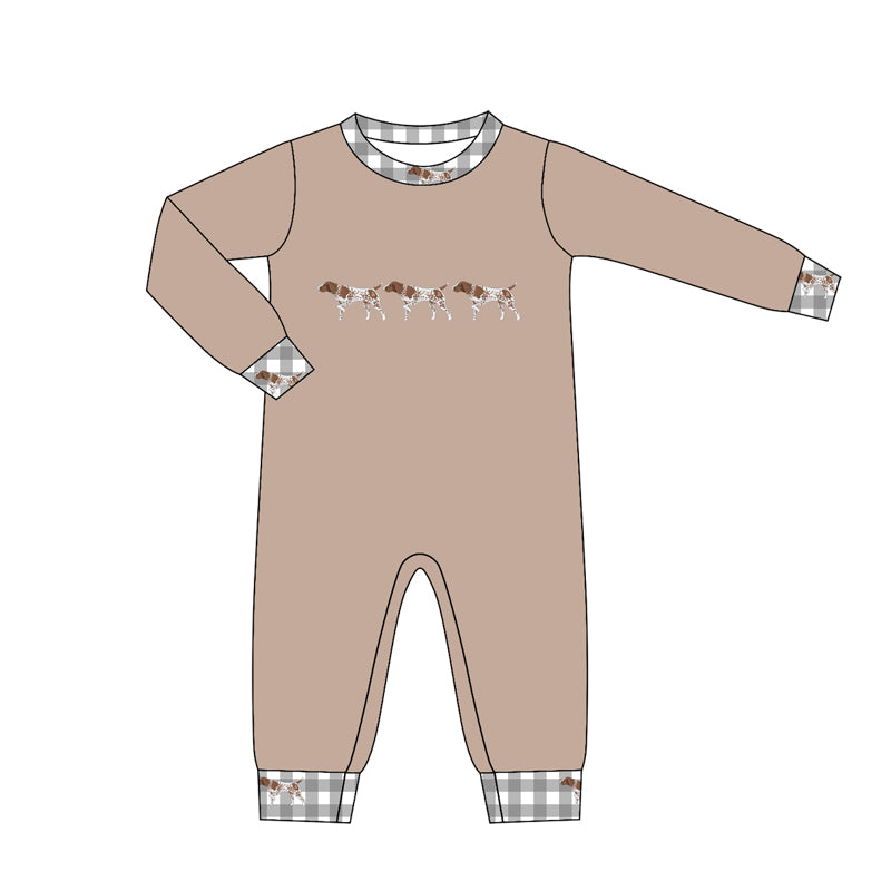 Toddle baby boy dog long sleeve romper preorder