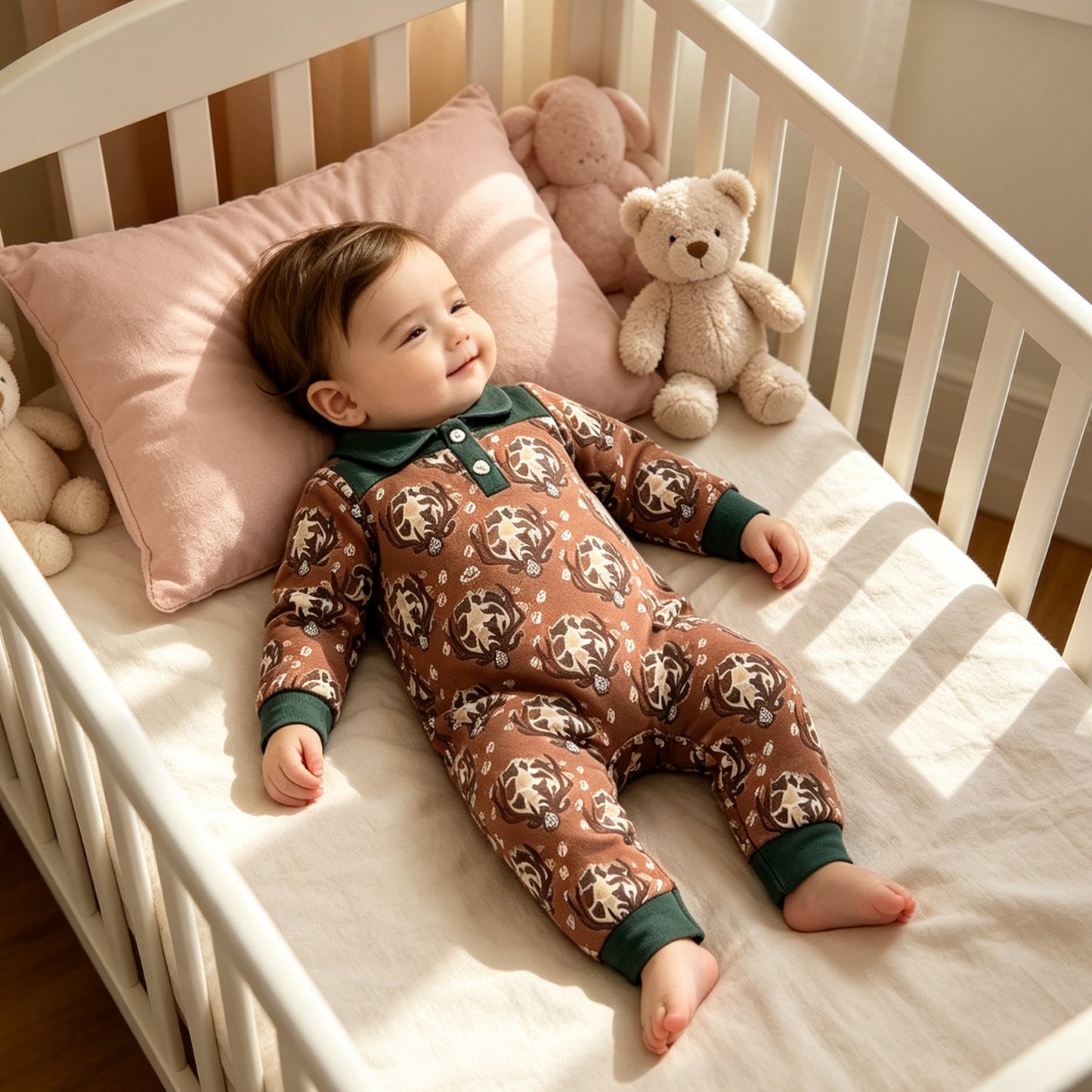 Toddle baby boy camo deer long sleeve romper