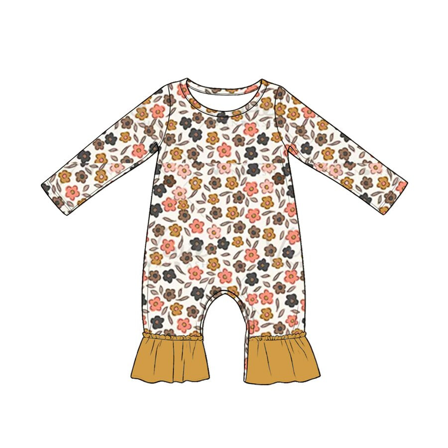 Toddle baby fall season long sleeve flowers romper preorder