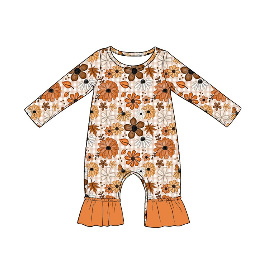 Toddle baby fall season long sleeve flowers romper preorder