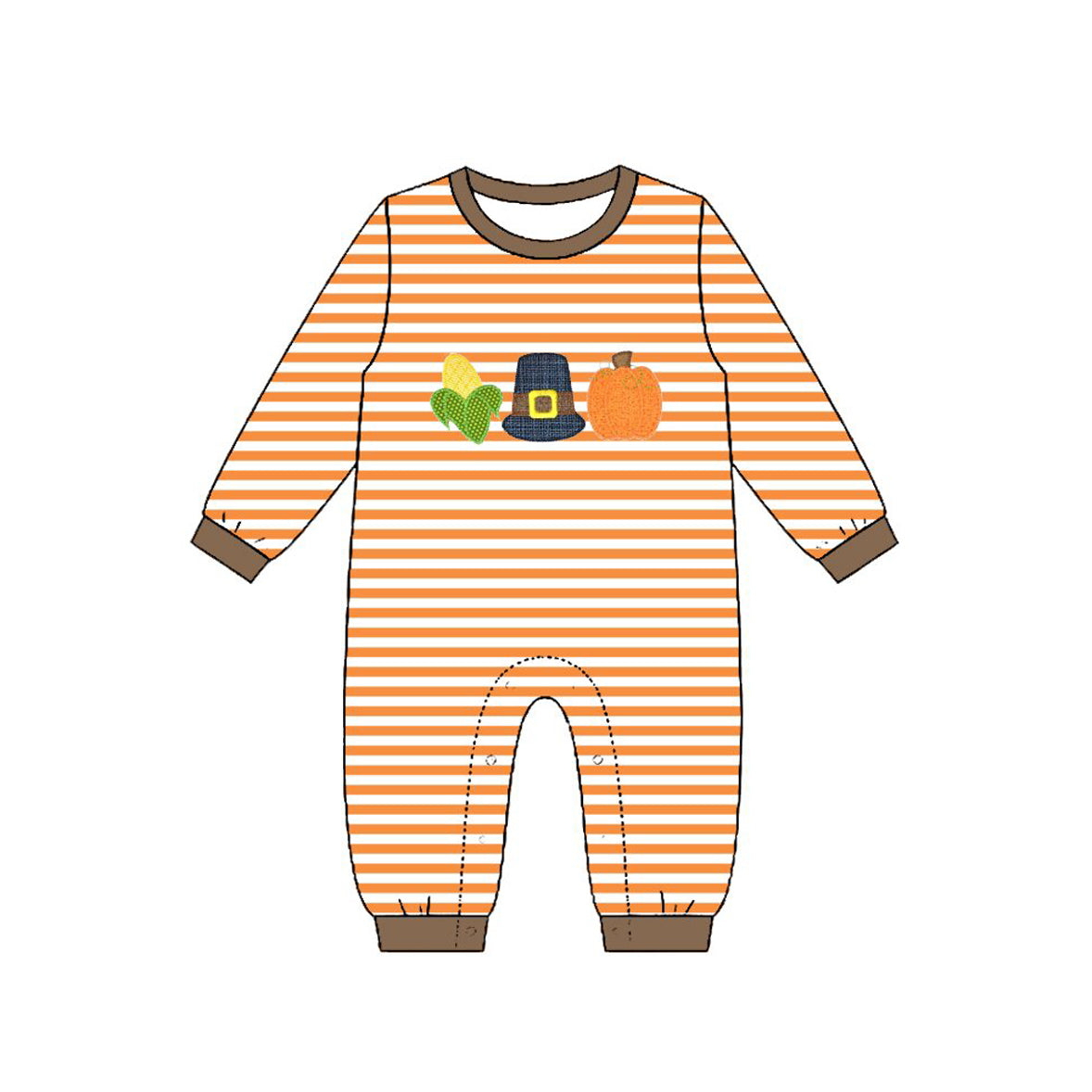 Toddle baby boy long sleeve Halloween pumpkin romper preorder