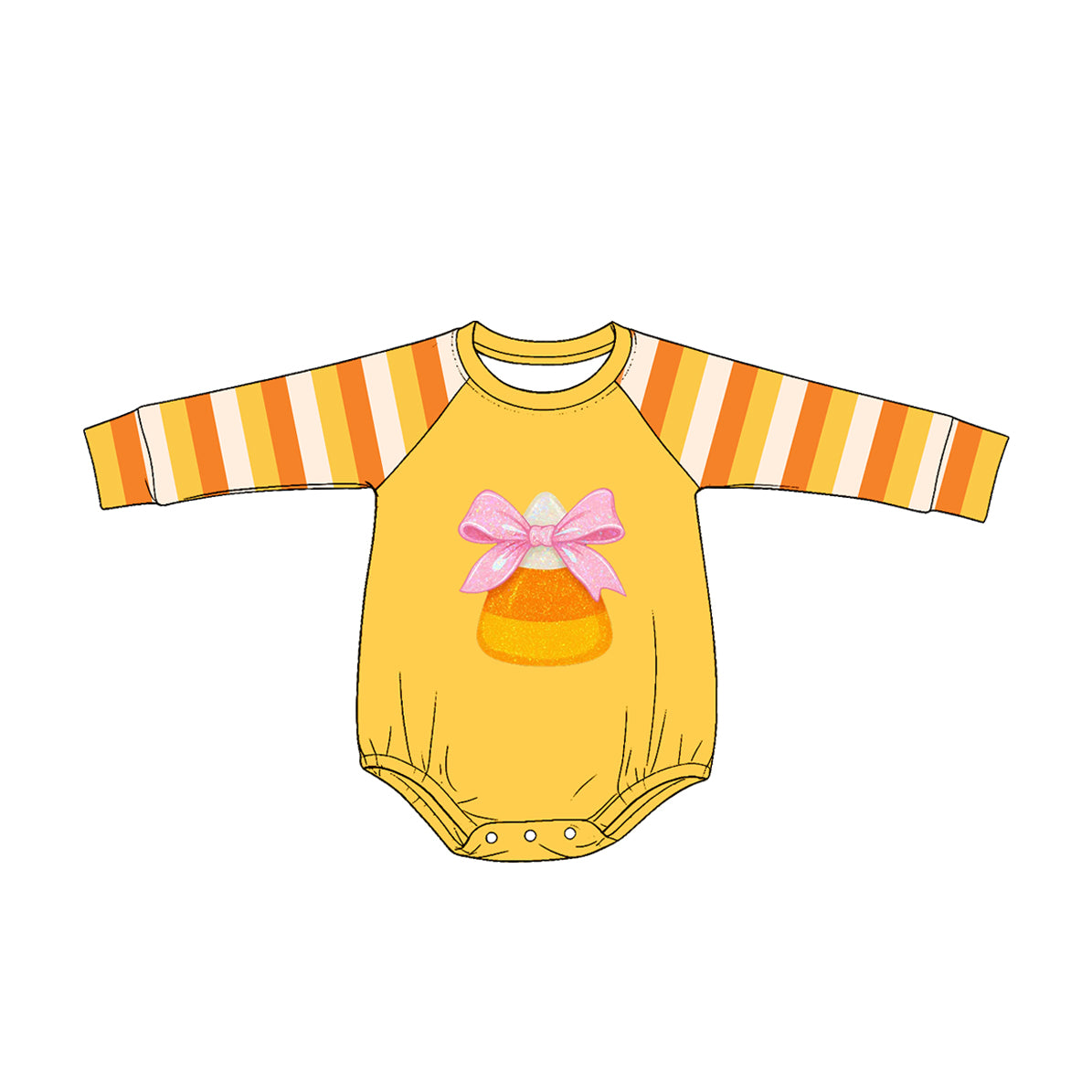 Toddle baby girl long sleeve Halloween candy cane romper preorder