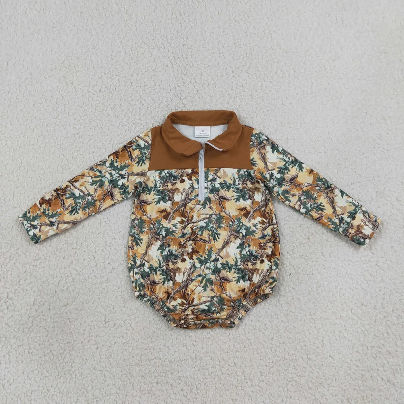 Brown long sleeve pullover matching pants boy spring fall outfit